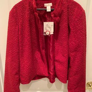NWT Size LG RED  Button Down Cape Style Coat